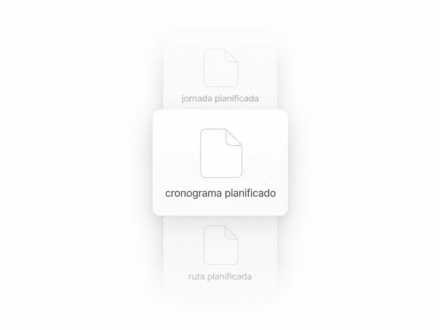 Tarjetas apiladas de planificación de operación