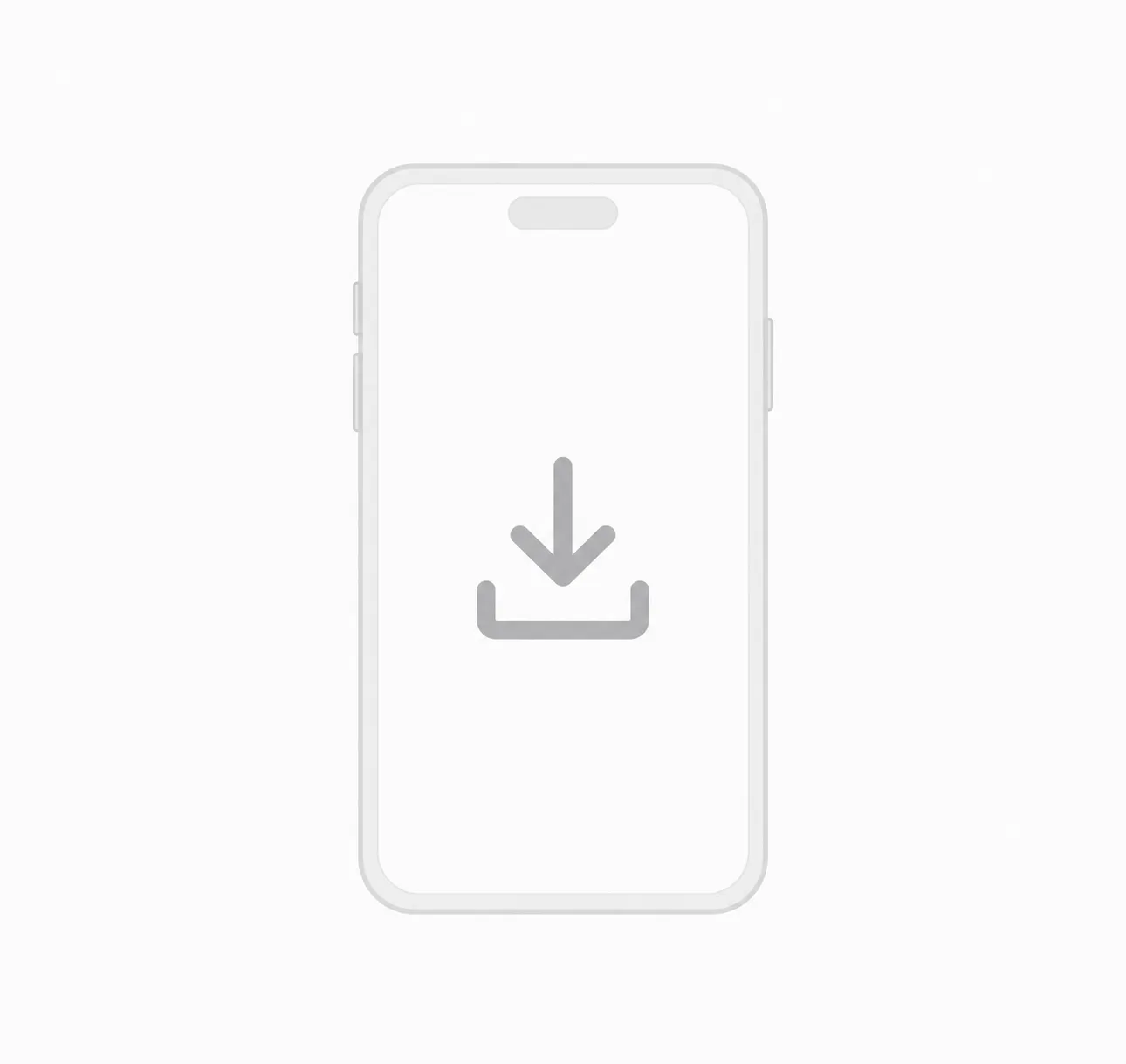 Smartphone con icono de descarga de la app